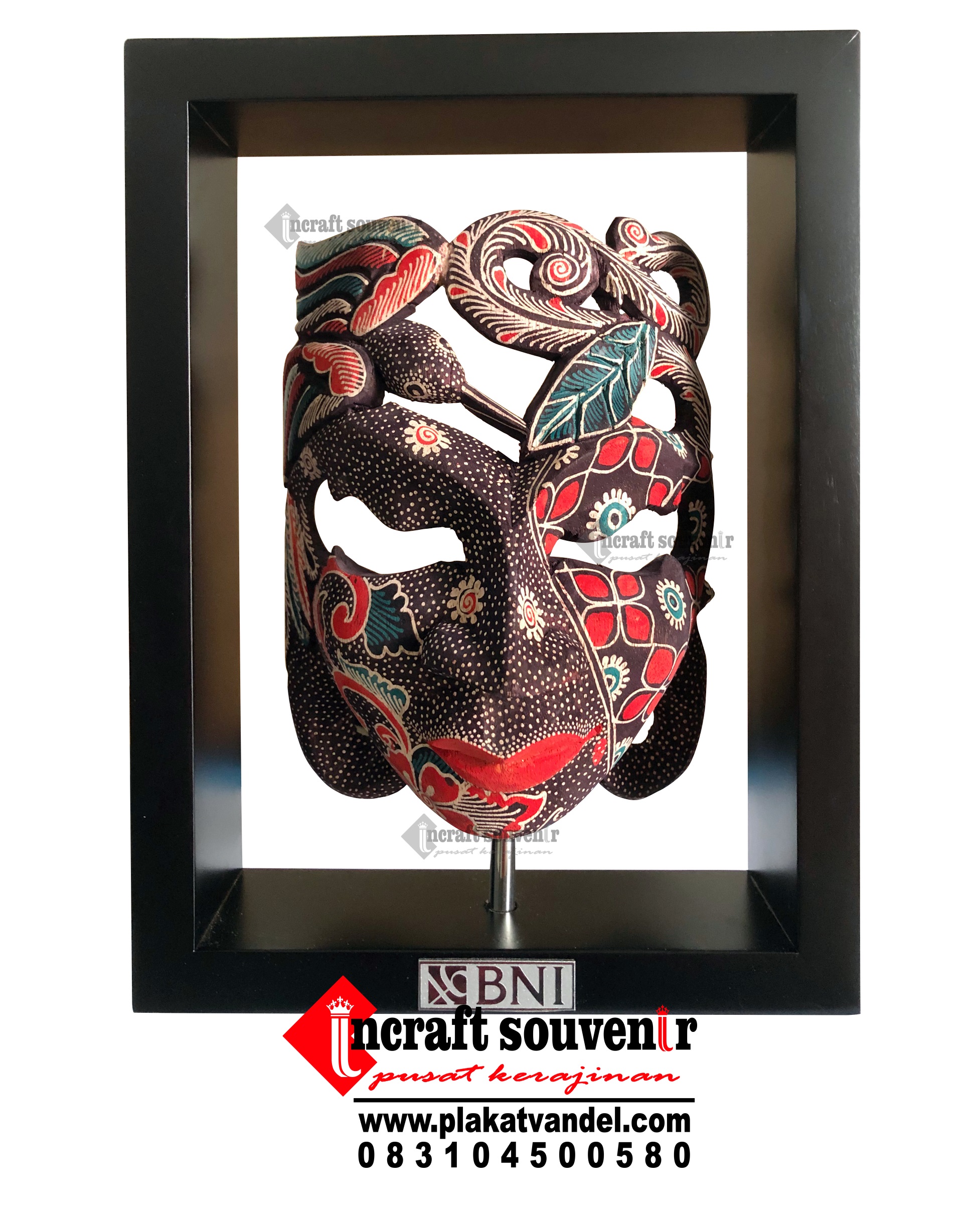 PLAKAT KAYU FRAMETOPENG KAYU BNI K34